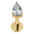 Titanium Internally Threaded Labrets 1.2mm - Titanium Claw Set Teardrop Jewel