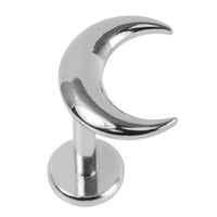 Titanium Internally Threaded Labrets 1.2mm - Titanium Eclipse Moon