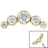 Titanium Threadless (Bend fit) (Infinity) Bezel Set 5 Jewel Crescent