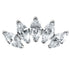 Titanium Threadless (Bend fit) Titanium Claw Set 5 Jewelled Marquise Fan
