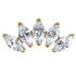 Titanium Threadless (Bend fit) Titanium Claw Set 5 Jewelled Marquise Fan