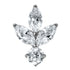 Titanium Claw Set Jewelled Lotus Solitaire Drop for Internal Thread shafts in 1.2mm