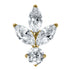 Titanium Claw Set Jewelled Lotus Solitaire Drop for Internal Thread shafts in 1.2mm