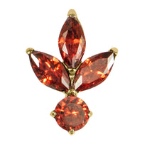 Titanium Claw Set Jewelled Lotus Solitaire Drop for Internal Thread shafts in 1.2mm