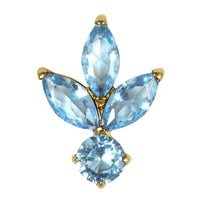 Titanium Claw Set Jewelled Lotus Solitaire Drop for Internal Thread shafts in 1.2mm
