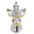 Titanium Internally Threaded Labrets 1.2mm - Titanium Claw Set Jewelled Lotus Solitaire Drop