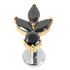 Titanium Internally Threaded Labrets 1.2mm - Titanium Claw Set Jewelled Lotus Solitaire Drop