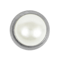 Titanium Threadless (Bend fit) Bezel Set Pearl Disk