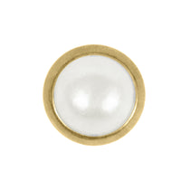 Titanium Threadless (Bend fit) Bezel Set Pearl Disk