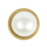 Titanium Threadless (Bend fit) Bezel Set Pearl Disk