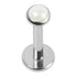 Titanium Threadless Labrets - Titanium (Bend-fit) Pearl Disks