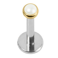 Titanium Threadless Labrets - Gold Titanium (Bend-fit) Pearl Disks