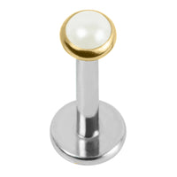 Titanium Threadless Labrets - Gold Titanium (Bend-fit) Pearl Disks