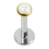 Titanium Threadless Labrets - Gold Titanium (Bend-fit) Pearl Disks