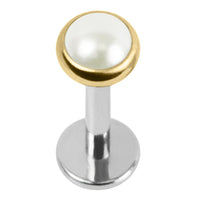 Titanium Threadless Labrets - Gold Titanium (Bend-fit) Pearl Disks