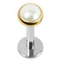 Titanium Threadless Labrets - Gold Titanium (Bend-fit) Pearl Disks
