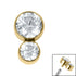 Titanium Bezel Set Duo Jewel Top for Internal Thread shafts in 1.2mm