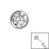 Titanium Threadless (Bend/Push fit) Bezel Set Jewelled Balls