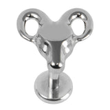 Titanium Internally Threaded Labrets 1.2mm - Titanium Rams Head