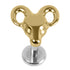 Titanium Internally Threaded Labrets 1.2mm - Titanium Rams Head