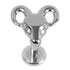 Titanium Internally Threaded Labrets 1.2mm - Titanium Rams Head