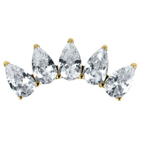 Titanium Claw Set Jewelled Diadem for Internal Thread shafts in 1.2mm