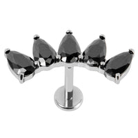 Titanium Internally Threaded Labrets 1.2mm - Titanium Claw Set Jewelled Diadem