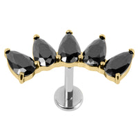 Titanium Internally Threaded Labrets 1.2mm - Titanium Claw Set Jewelled Diadem