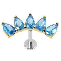 Titanium Internally Threaded Labrets 1.2mm - Titanium Claw Set Jewelled Diadem