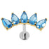 Titanium Internally Threaded Labrets 1.2mm - Titanium Claw Set Jewelled Diadem