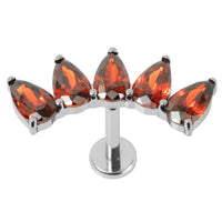Titanium Internally Threaded Labrets 1.2mm - Titanium Claw Set Jewelled Diadem