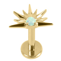 Titanium Internally Threaded Labrets 1.2mm - Titanium Claw Set Opal Radiant Sunset