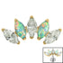 Titanium Threadless (Bend fit) (Infinity) Claw Set 5 Marquise Opal and Jewel Fan