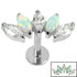 Titanium Threadless Labrets - Titanium (Bend-fit) (Infinity) Claw Set 5 Marquise Opal and Jewel Fan