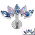 Titanium Threadless Labrets - Titanium (Bend-fit) (Infinity) Claw Set 5 Marquise Opal and Jewel Fan