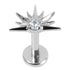 Titanium Internally Threaded Labrets 1.2mm - Titanium Claw Set Jewelled Radiant Sunset