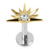 Titanium Internally Threaded Labrets 1.2mm - Titanium Claw Set Jewelled Radiant Sunset
