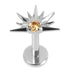 Titanium Internally Threaded Labrets 1.2mm - Titanium Claw Set Jewelled Radiant Sunset
