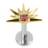 Titanium Internally Threaded Labrets 1.2mm - Titanium Claw Set Jewelled Radiant Sunset