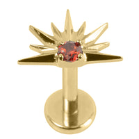 Titanium Internally Threaded Labrets 1.2mm - Titanium Claw Set Jewelled Radiant Sunset