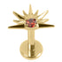 Titanium Internally Threaded Labrets 1.2mm - Titanium Claw Set Jewelled Radiant Sunset