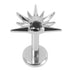 Titanium Internally Threaded Labrets 1.2mm - Titanium Claw Set Jewelled Radiant Sunset