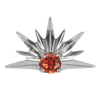Titanium Claw Set Jewelled Radiant Sunset Top for Internal Thread shafts in 1.2mm