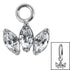 Titanium Charm - Claw Set 3 Jewel Marquise Fan