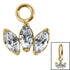 Titanium Charm - Claw Set 3 Jewel Marquise Fan