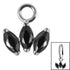 Titanium Charm - Claw Set 3 Jewel Marquise Fan