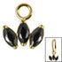 Titanium Charm - Claw Set 3 Jewel Marquise Fan
