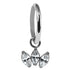 Titanium Hinged Clicker Ring with Titanium Claw Set 3 Jewel Marquise Fan