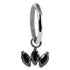 Titanium Hinged Clicker Ring with Titanium Claw Set 3 Jewel Marquise Fan