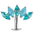 Titanium Threadless Floating Navel Bar - Titanium Claw Set 5 Opal and Jewel Marquise Fan 1.6mm